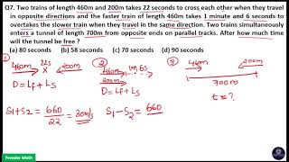 Two trains of length 460m and 200m takes 22 seconds to cross each other when they travel in opposite [upl. by Blunt777]