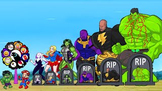 Back from Dead SECRET  HULK King BLACK ADAM Giant THANOS amp Team SUPERHERO GIRL Legends Never Die [upl. by Gaby]