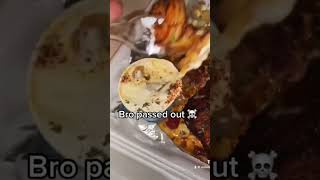 BRO PASSED OUT AFTER TRYING THE SEAFOOD FRIES 🤣  food seafood alcoeats foodie cajunchicken [upl. by Llevrac]