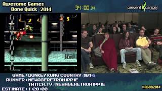 Donkey Kong Country  SPEED RUN Live 05817 101 SNES by NewAgeRetroHippie AGDQ 2014 [upl. by Mavis]