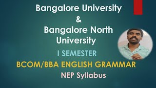 1st Sem BCOMBBA English Grammar BU BNU [upl. by Sprage]