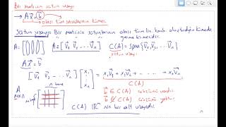 31 Lineer cebir  Bir matrisin sütun uzayı [upl. by Freiman]