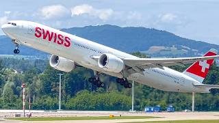 Zurich Airport Summer Plane Spotting 4K Takeoffs  Landings ZRH  LSZH [upl. by Dorn]