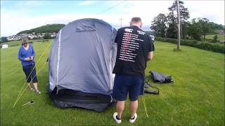 Putting up the new inflatable tent  Dinarth Hall campsite  Benny Hill Style [upl. by Jenette16]