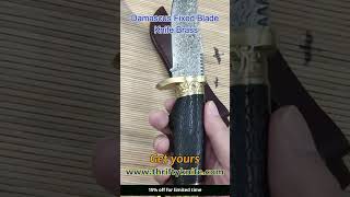 Damascus Fixed Blade Knife Brass [upl. by Hildagard]