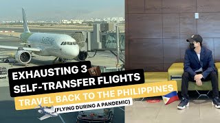 TRAVELLING TO PHILIPPINES SELFTRANSFER FLIGHTS DAMMAMMUSCATDUBAICEBU 2021 [upl. by Anegal]