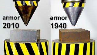 HYDRAULIC PRESS VS OLD AND MODERN ARMOR [upl. by Kall729]