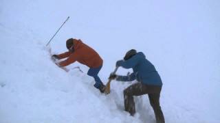 Avalanche search  digging with two people [upl. by Bowes]