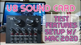 V8 Sound Card Test Features and How to Setup with Macbook Air 2020 [upl. by Idzik]