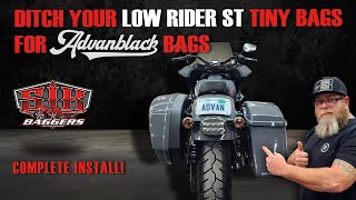 ⚡Upgrading Your Low Rider ST Mounting ColorMatched Advanblack Touring Model Saddlebags MORE ROOM⚡ [upl. by Marge507]