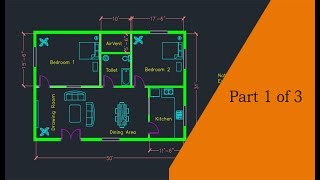 Making a simple floor plan in AutoCAD Part 1 of 3 [upl. by Wenda]