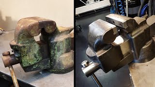 Huge Rusty Vise  Restoration  Improvements [upl. by Kcirde471]