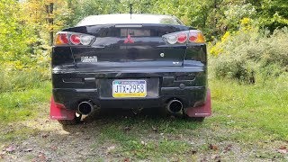 Ralliart stock exhaust vs Borla catback [upl. by Kaczer]