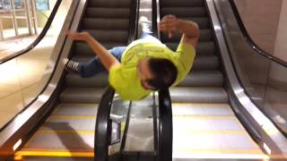 Epic Escalator Spin Fail [upl. by Teodora]