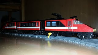 LEGO Train Set 7745  HighSpeed City Express Passenger Train Underway at Night  OnBoard View [upl. by Haleigh247]