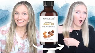 I LEFT ARGAN OIL ON MY HAIR OVERNIGHT CHECK OUT THESE RESULTS  BENEFITS OF ARGAN OIL FOR HAIR [upl. by Silda]