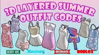 3D LAYERED SUMMER OUTFIT CODES amp LINKS FOR GIRLS  Berry Avenue Bloxburg  ROBLOX [upl. by Rhynd469]