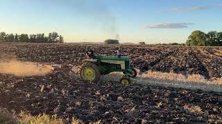 1959 John Deere 730 Diesel Sunset Headlands Plowing Hitterdal MN 2024 [upl. by Maureen]