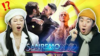 COREANI GIUDICANO SANREMO 2022  Mahmood amp Blanco Elisa Achille Lauro [upl. by Enelloc]