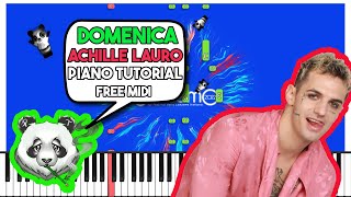 ACHILLE LAURO  DOMENICA  SANREMO 2022  FREE MIDI Piano Tutorial [upl. by Iveson]