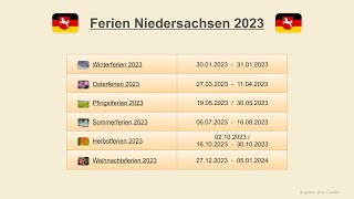 Ferien Niedersachsen 2023 [upl. by Oterol]