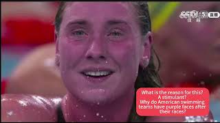 Why do American swimming teams have purple faces after their races [upl. by Adorl427]