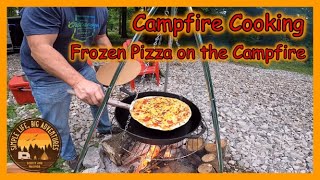 Easy Campfire Cooking Frozen Pizza on the Coghlans TriPod Grill [upl. by Auof]