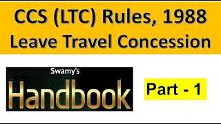 Leave Travel Concession LTC Rules 1988 Part I  SO LDCE [upl. by Ahsekyt]