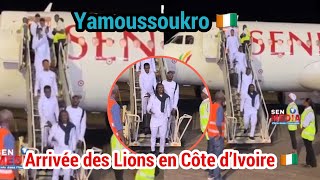 DirectArrivée des Lions du Sénégal en Côte d’Ivoire “les supporters jubilent” Sadio à Yamoussoukoro [upl. by Carisa]