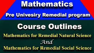 Mathematics for Pre University Remedial Program Course Outlines [upl. by Novart]