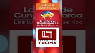 RESULTADO DE LA LOTERIA CUNDINAMARCA Y TOLIMA  LUNES 11 DE DICIEMBRE 2023 jcnumerologia [upl. by Allebram]