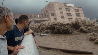 Chaos in China’s Zhashui County Flash Flood Destroys Bridge Traps Vehicles in Raging River [upl. by Targett]