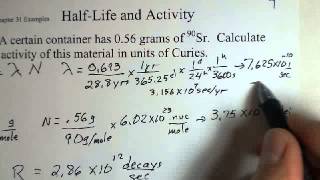 Radioactivity Activity and HalfLife Calculation [upl. by Nevlin]