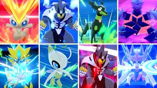 Pokémon Sword amp Shield  All Legendary Pokémon Signature Moves Crown Tundra [upl. by Yentterb]