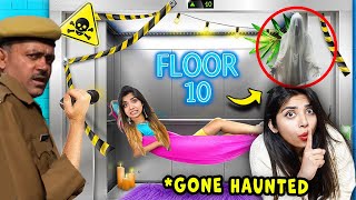 LIVING IN THE ELEVATOR FOR 24 HOURS 😱 Gone Haunted [upl. by Tehcac]