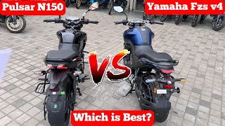 Bajaj Pulsar N150 Vs Yamaha Fzs v4 Details Comparison Review  Which is Best [upl. by Haimes]