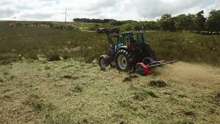 Alpha Variflo XHD240 Flail mower pulverising rushes [upl. by Mayman]