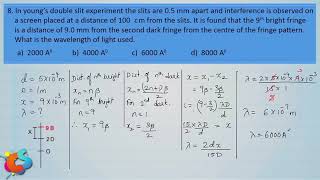 20  Class 12  Physics Wave Optics  Problems on CET Part 2 [upl. by Cline106]