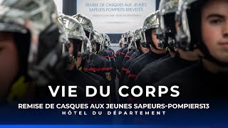 Vie du Corps  remise de casques aux jeunes sapeurspompiers des BouchesduRhône [upl. by Andrus]