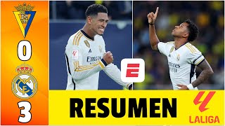 REAL MADRID GOLEÓ 30 al Cádiz DOBLETE de RODRYGO y GOL DE BELLINGHAM Duermen LÍDERES  La Liga [upl. by Oiramaj754]