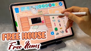 🛏Free House Idea🌼Free Items In Toca Boca  Design Toca Life World  Handcam Ipad✍Apple Pencil [upl. by Cupo]