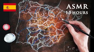 ASMR Drawing Map of Spain  Dip Pen  15 Hours [upl. by Azaria851]