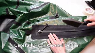 Install an Airtight Zipper in an Existing Packraft [upl. by Bonacci]