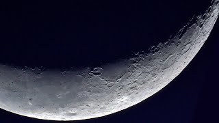 Waning Crescent Moon 8 30 2024 Tasco Newtonian Telescope  Sony A6000 [upl. by Vasily]