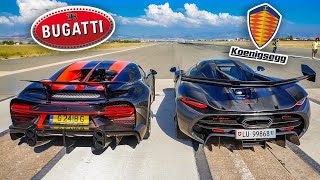 BUGATTI vs KOENIGSEGG Drag Racing the WORLDS MOST EXPENSIVE CARS [upl. by Bennion861]