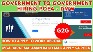 PAANO MAG APPLY NG WORK SA POEA GOVERNMENT TO GOVERNMENT HIRING [upl. by Lati]