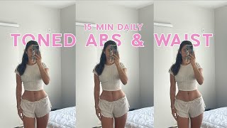 15MIN toned ab amp waist Pilates workout  no repeats  beginner friendly [upl. by Tiga]