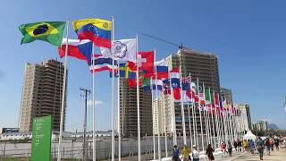 Nation amp Olympic Flags Blowing in the Wind 81316 [upl. by Yecaw]