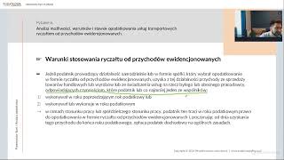 Analiza możliwości warunków i stawek opodatkowania usług transportowych ryczałtem od przychodów [upl. by Margarette]