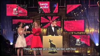 Acceptance speech Nasrdin Dchar for Golden Calf subtitled [upl. by Nytsrik]